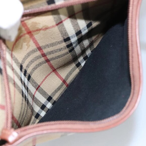 BURBERRY Nova Check Shoulder Bag PVC Beige Gold - Picture 14 of 16